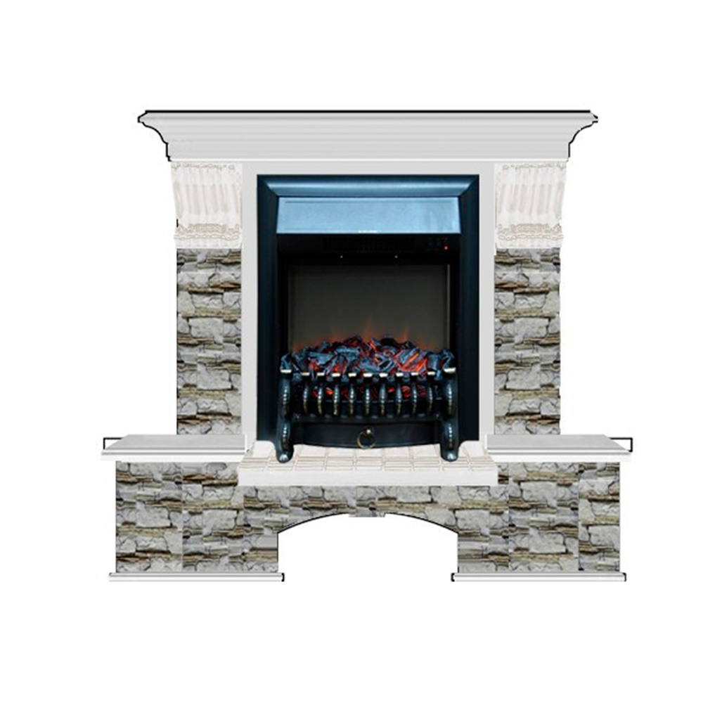 Каминокомплект Glenrich Бостон К Алтай (Fobos) белый