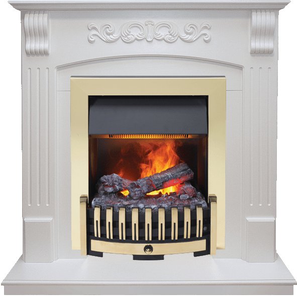 Каминокомплект Dimplex Sorrento - Белый дуб с очагом Danville Brass FB2