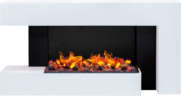 Каминокомплект Dimplex Futuro - Белый с черным с очагом Cassette 1000 (с дровами)