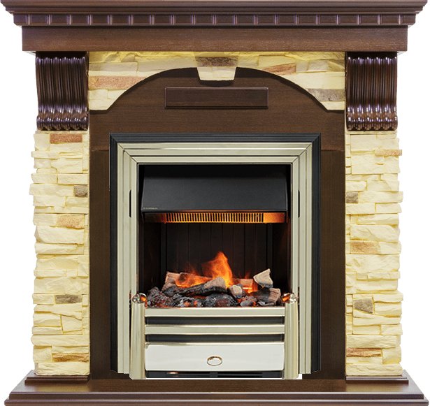 Каминокомплект Dimplex Dublin угловой - Темный дуб / Сланец с очагом Cavendish