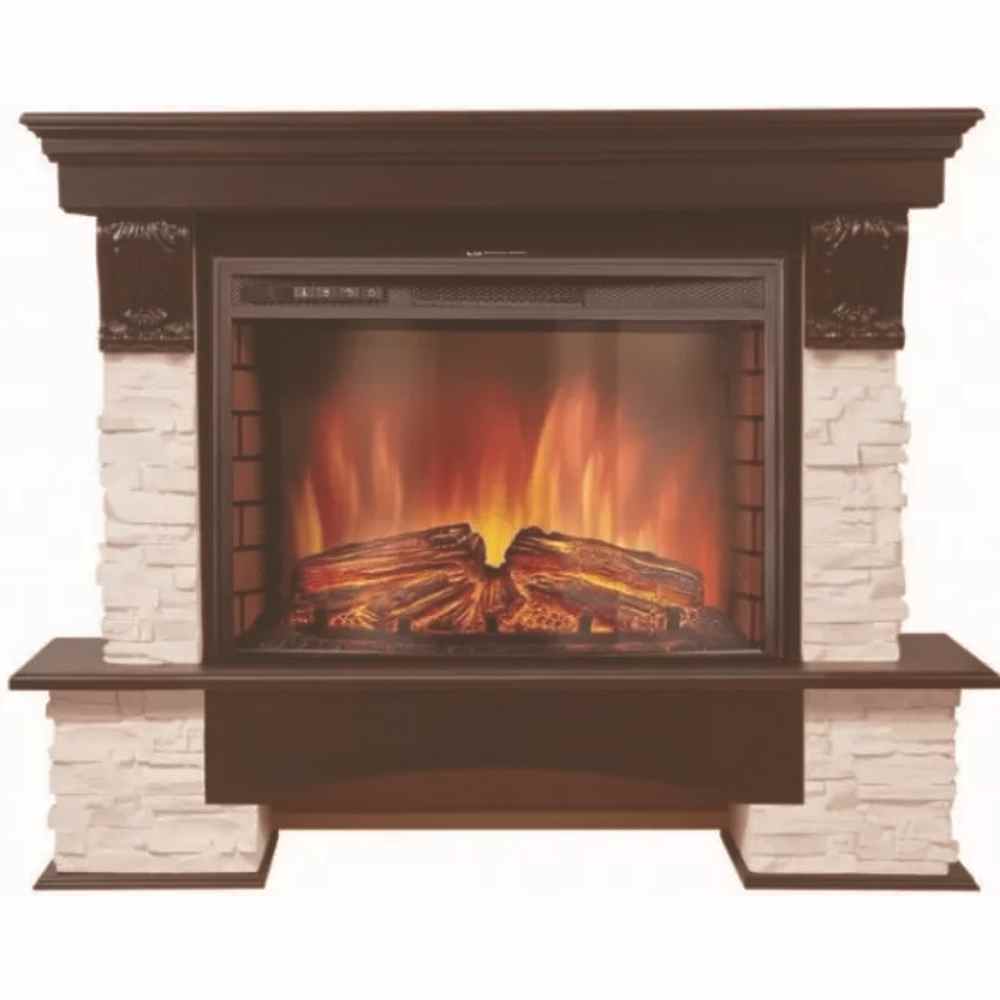 Каминокомплект Electrolux Pietra 26 Sphere с очагом EFP/P-2620RLS камень белый, шпон венге