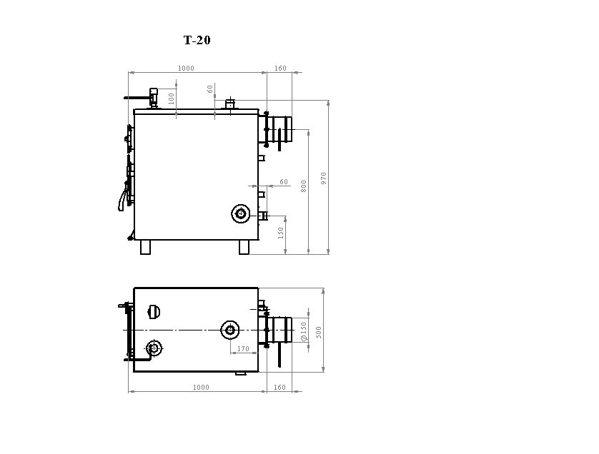 Напольный твердотопливный котел Траян Т-20-1КТ