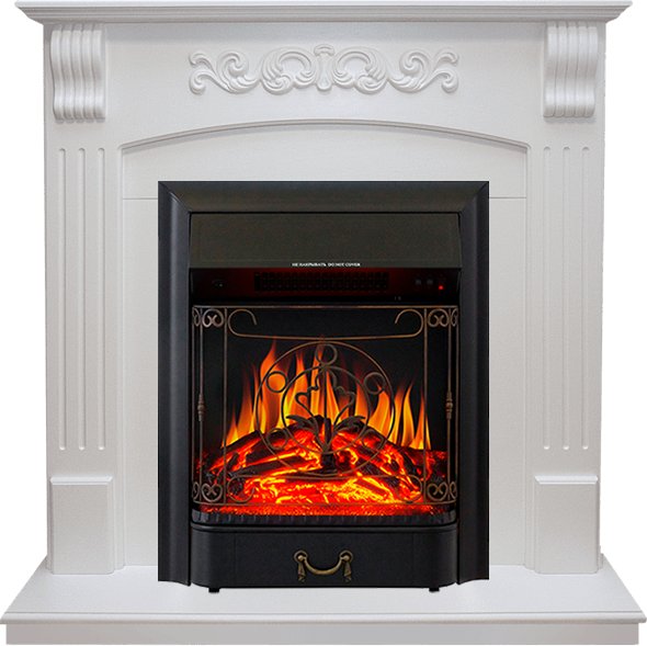 Каминокомплект Royal Flame  Sorrento угловой - Белый дуб с очагом Majestic FX Black