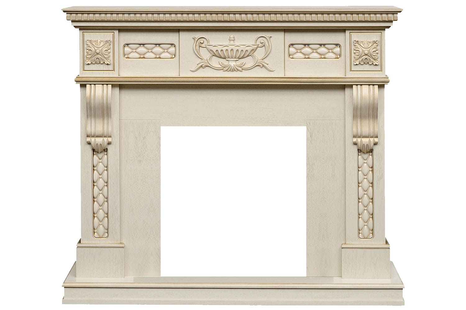 Каминокомплект Royal Flame  Corsica - Слоновая кость с патиной (Ширина 1100) с очагом Majestic FX Black