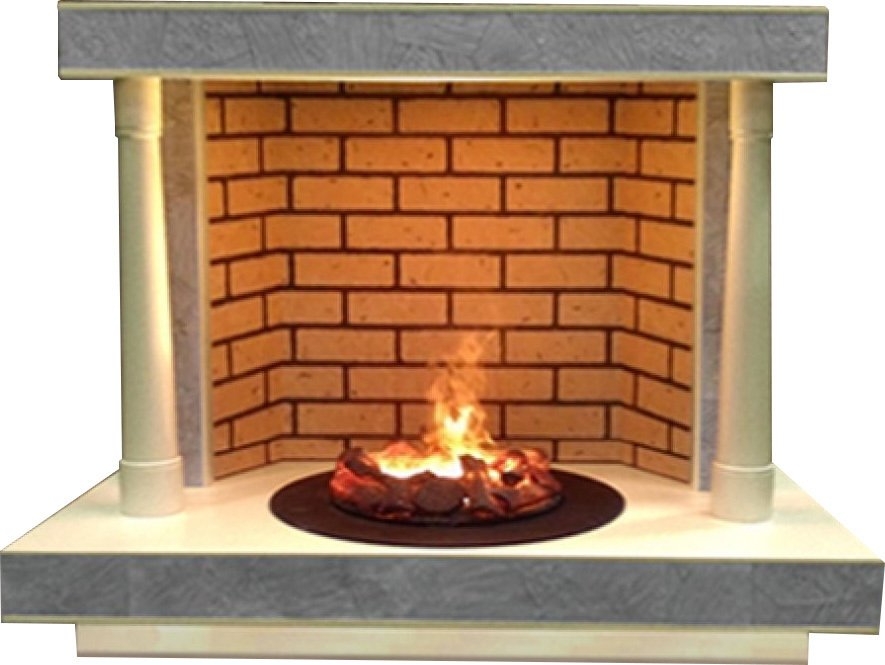 Каминокомплект Glenrich Корсика Carmen 3D слоновая кость