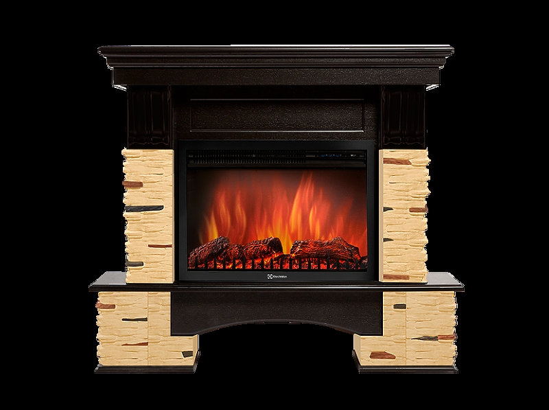 Портал Firelight Pietra Nuovo 25 камень сланец натуральный, шпон темный дуб