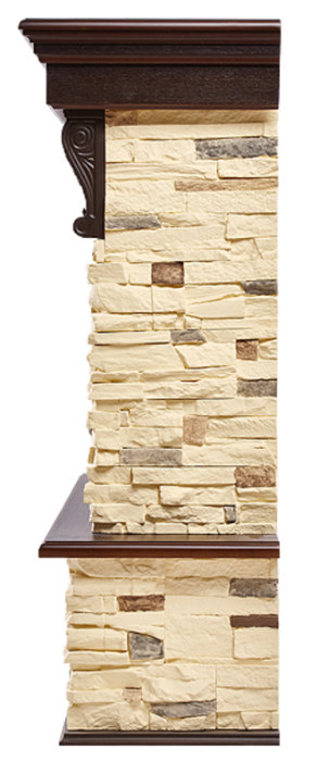 Каминокомплект Electrolux Pietra 26/30S с очагом EFP/P-2620RLS камень сланец натуральный, шпон темный дуб