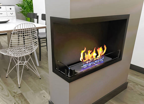 Встраиваемый биокамин Zefire Contour угловой 700 левый (Estetic Flame)