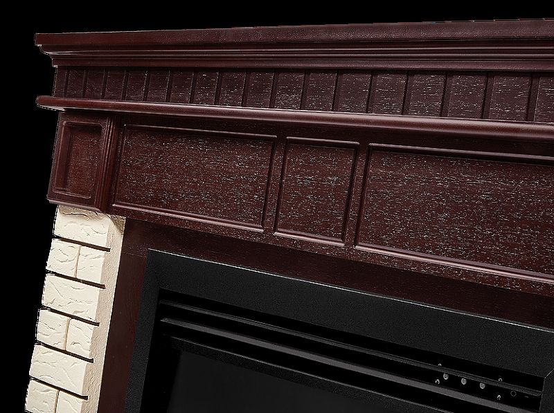 Портал Firelight Bricks 25 камень бежевый, шпон темный дуб