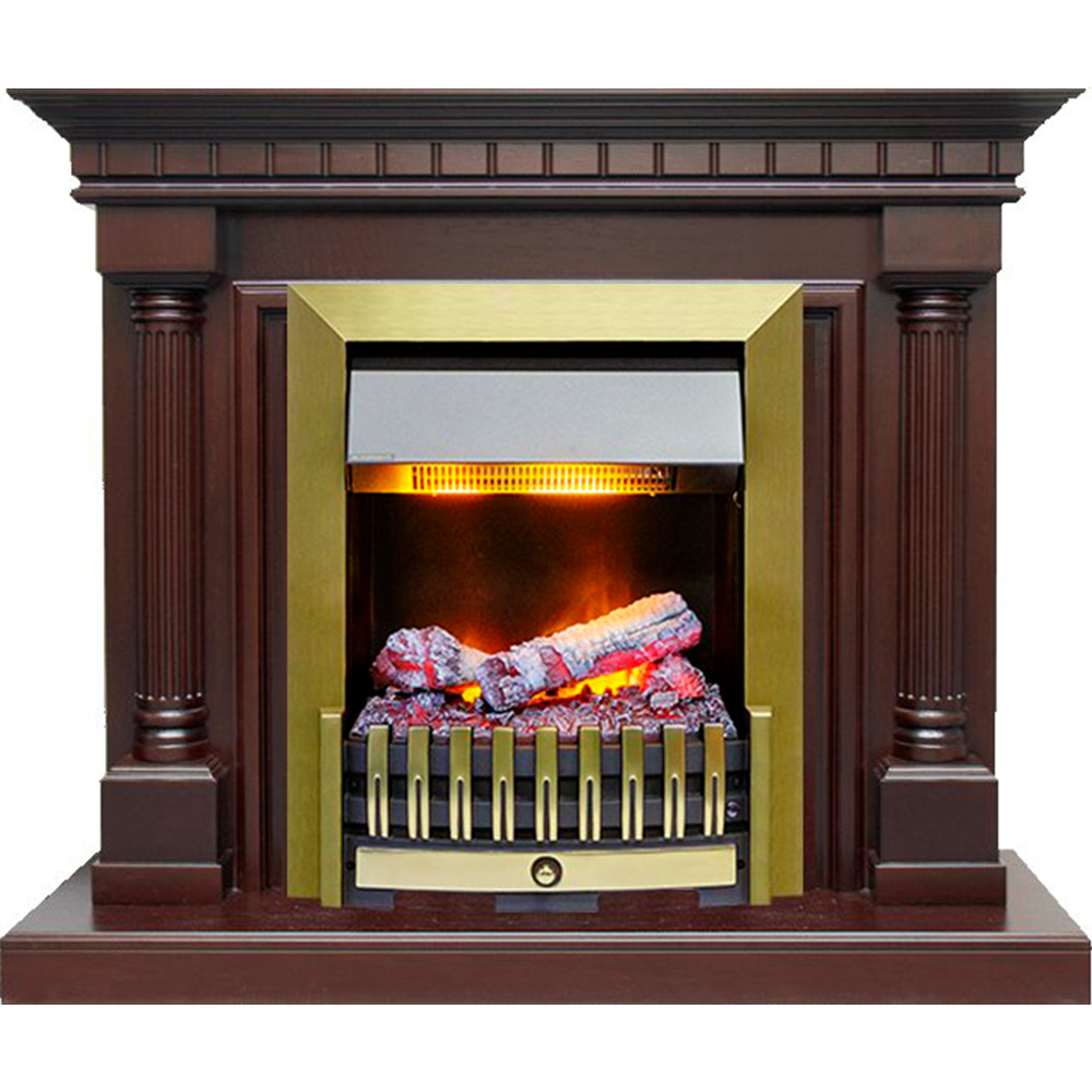 Каминокомплект Dimplex Dallas - Темный дуб с очагом Danville Antique Brass FB2