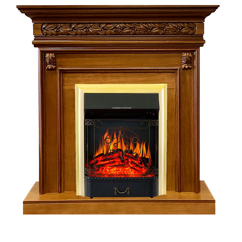 Каминокомплект Royal Flame  Valletta - Орех с очагом Majestic FX Brass