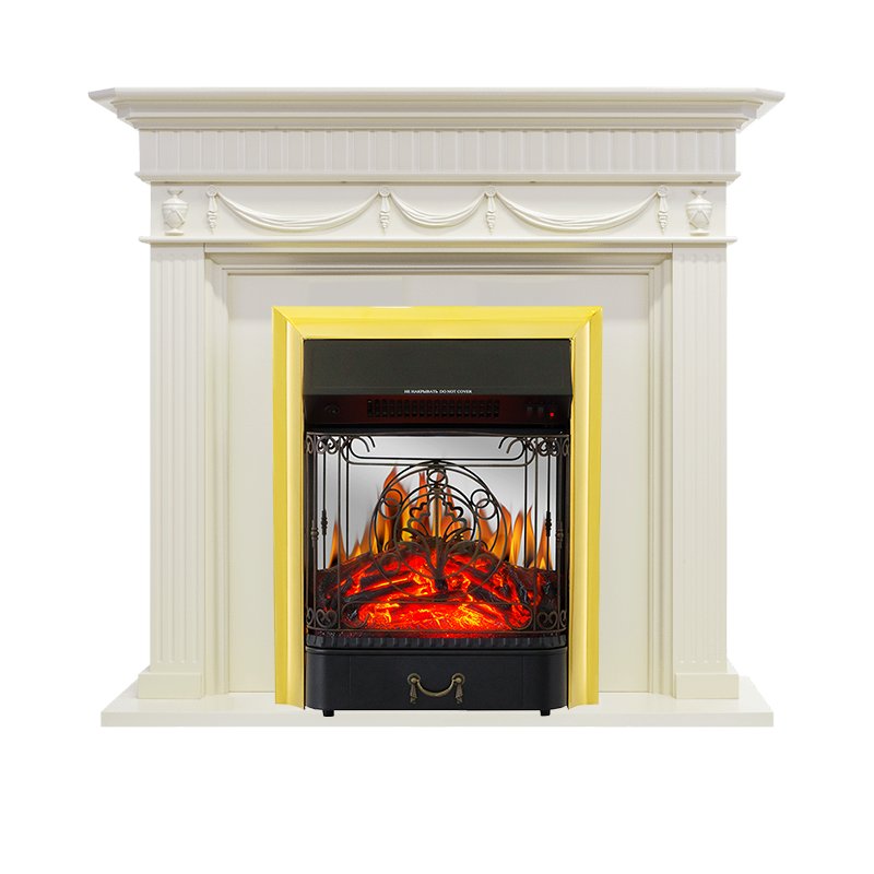 Каминокомплект Royal Flame  Corfu - Слоновая кость с очагом Majestic FX M Brass