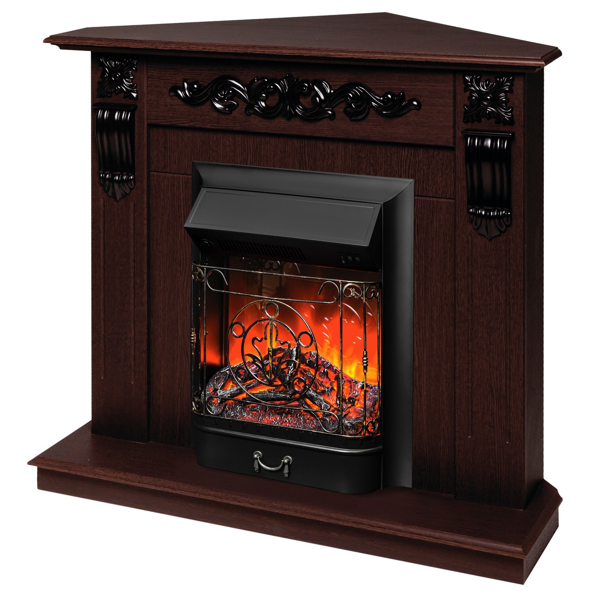 Электрокамин RealFlame  Dominica Corner DN с очагом Majestic Lux Black