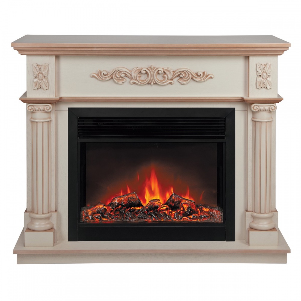 Электрокамин RealFlame Silvia 26 WT-619B с очагом Moonblaze Deluxe Black