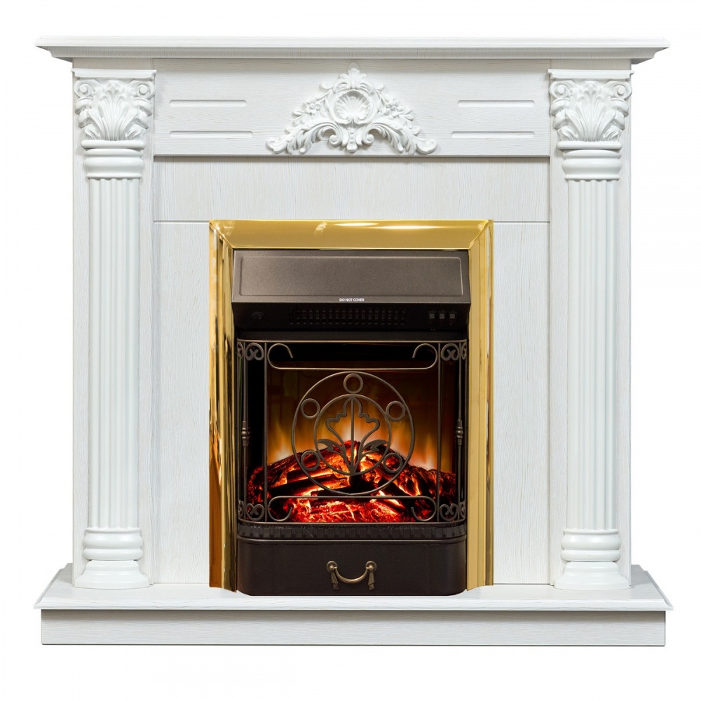 Электрокамин RealFlame  Stefania WT-F614 с очагом Majestic Lux Brass