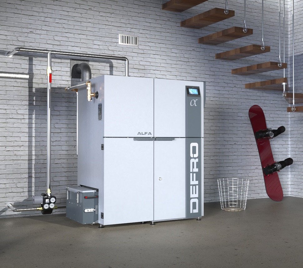 Напольный твердотопливный котел Defro Alfa II 40