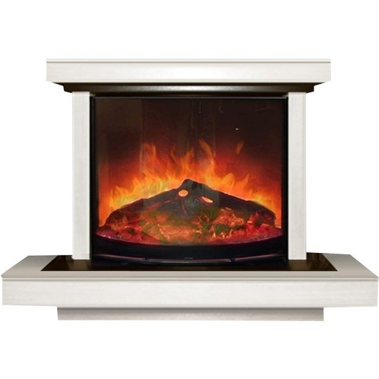 Каминокомплект Glenrich Атлант Rondo S36 белая эмаль