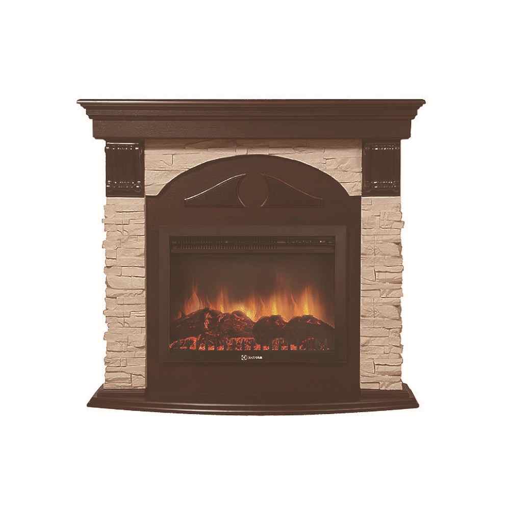 Каминокомплект Electrolux Torre 25S с очагом EFP/P-2720RLS камень слоновая кость, шпон венге