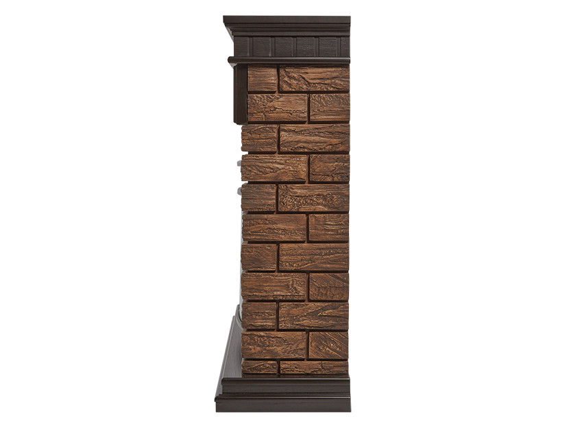 Портал Firelight Bricks Wood 25 камень темный, шпон венге