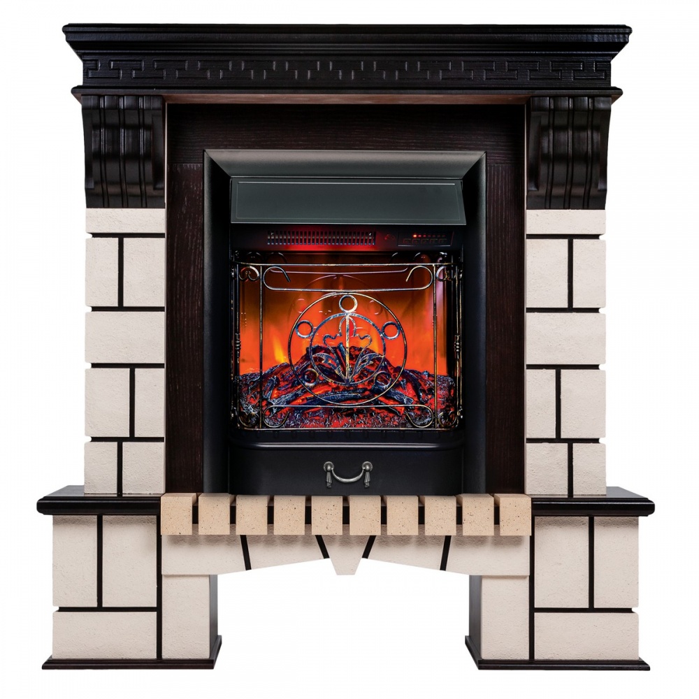 Электрокамин RealFlame  Stone STD AO с очагом Majestic Lux Black RC