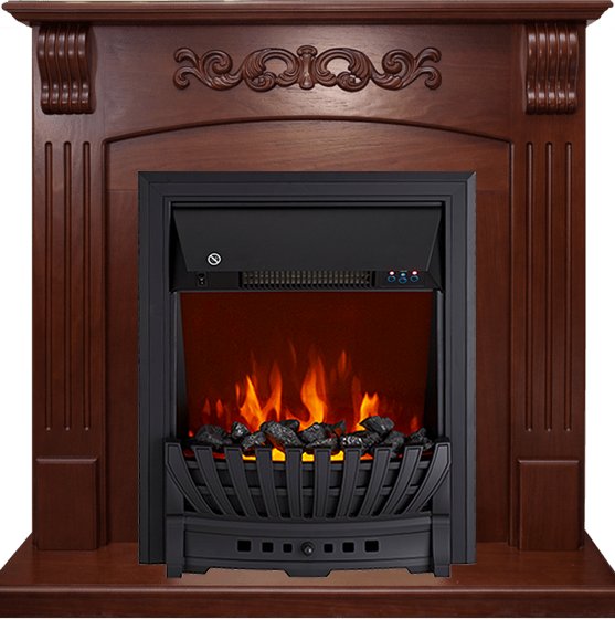 Каминокомплект Royal Flame  Sorrento угловой - Орех с очагом Aspen Black