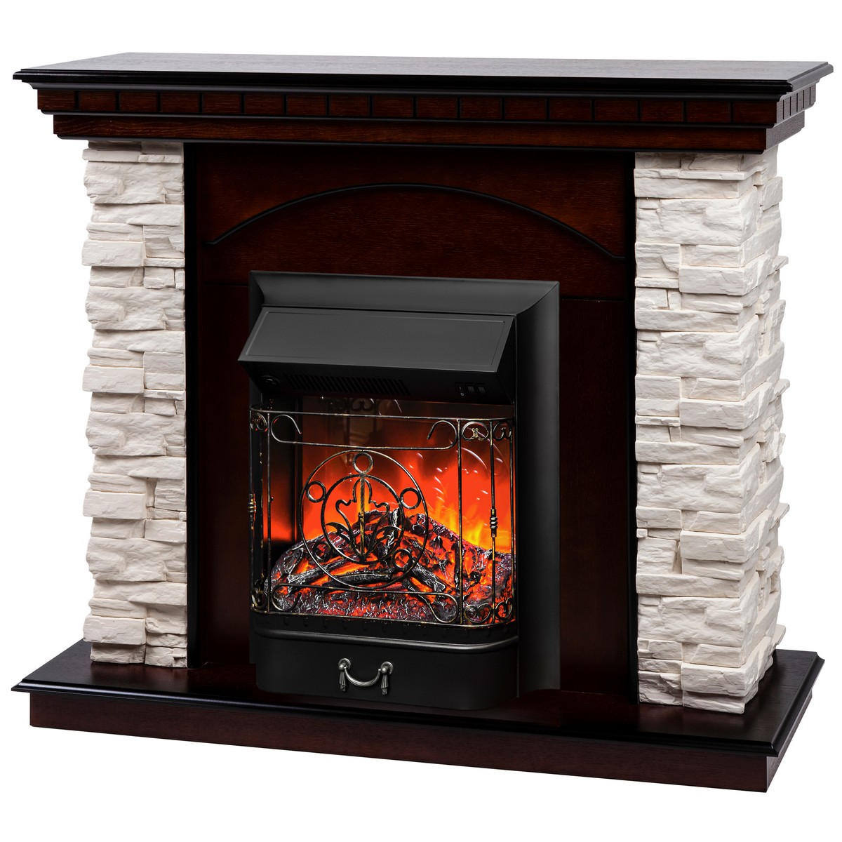 Электрокамин RealFlame Elford AO с очагом Majestic Lux Black