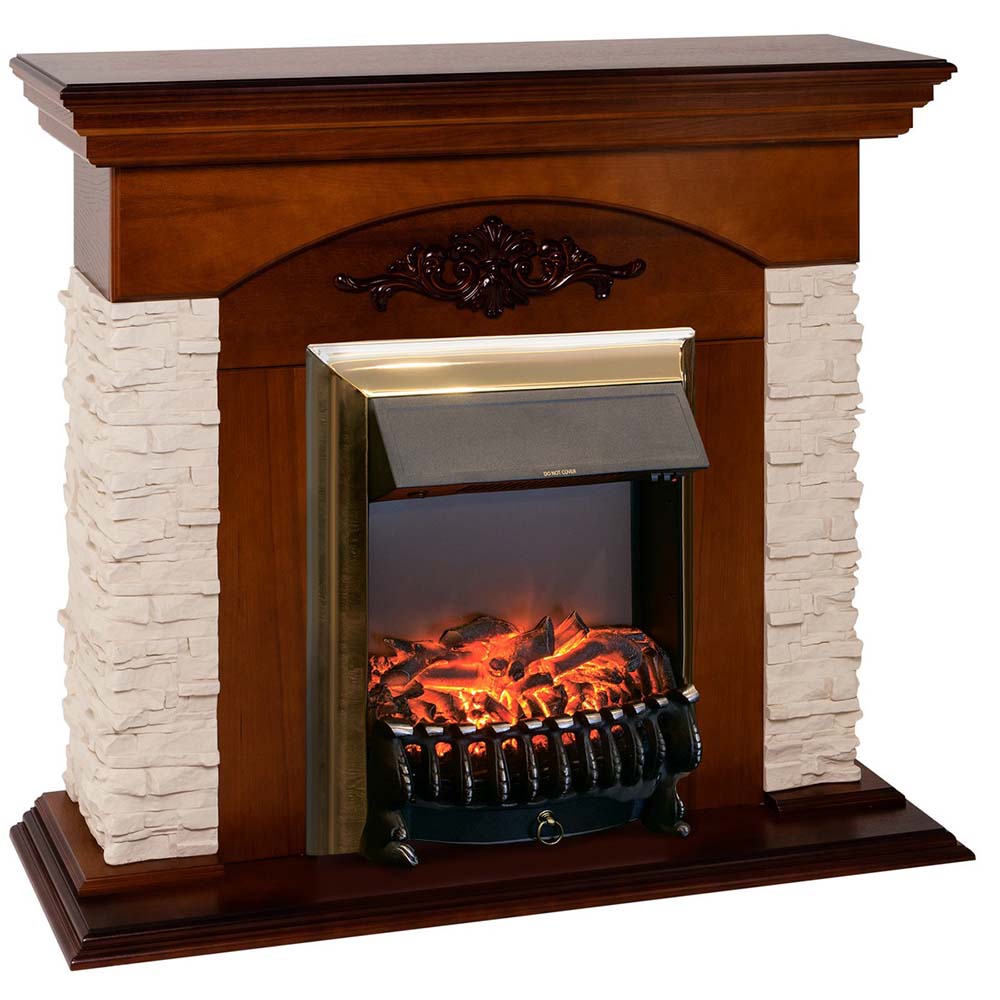 Электрокамин RealFlame  Neapolis NT с очагом Fobos Lux Brass