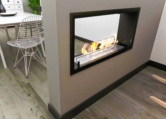 Встраиваемый биокамин Zefire Contour сквозной 900 (Estetic Flame)