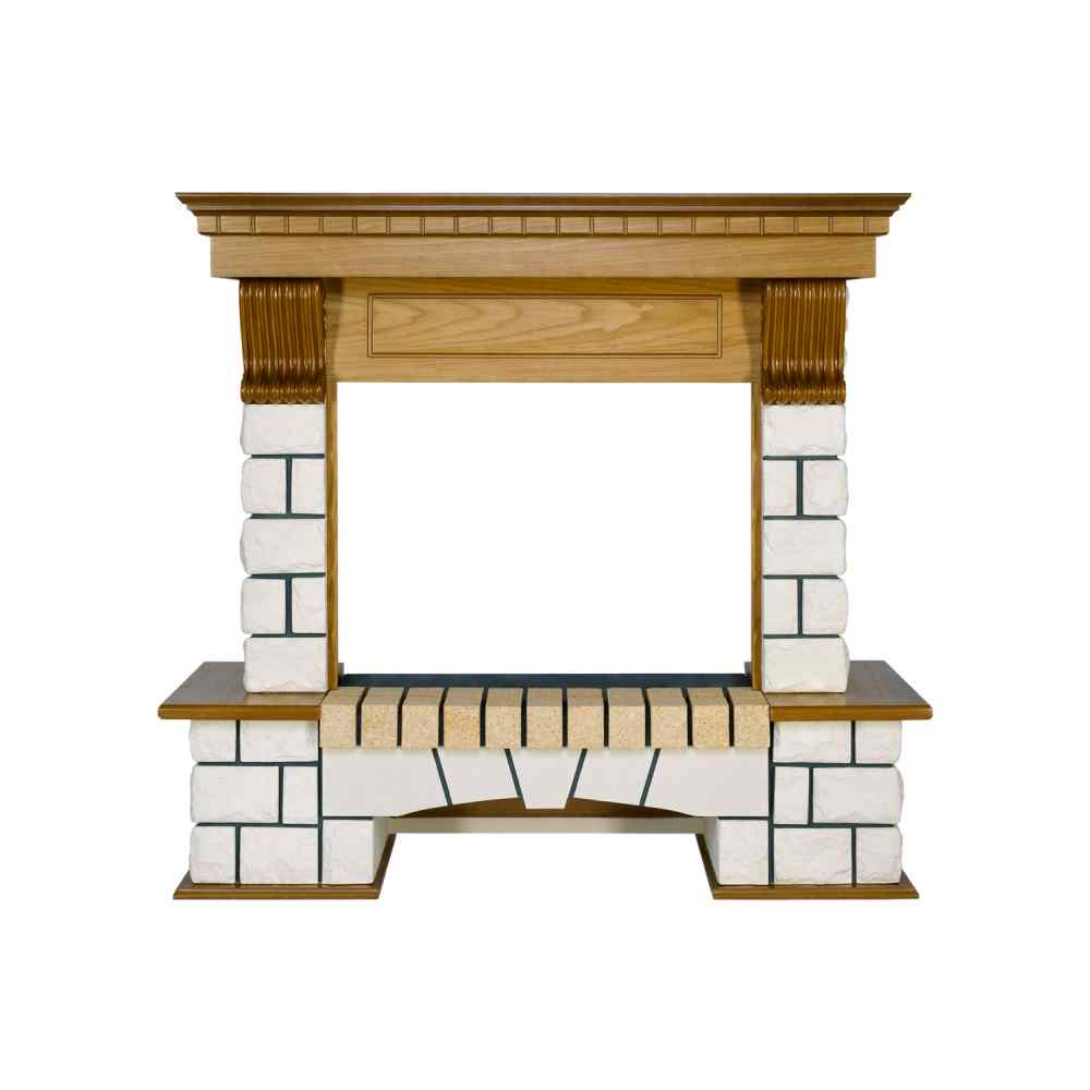 Портал Royal Flame  Pierre Luxe - Белый / Дуб