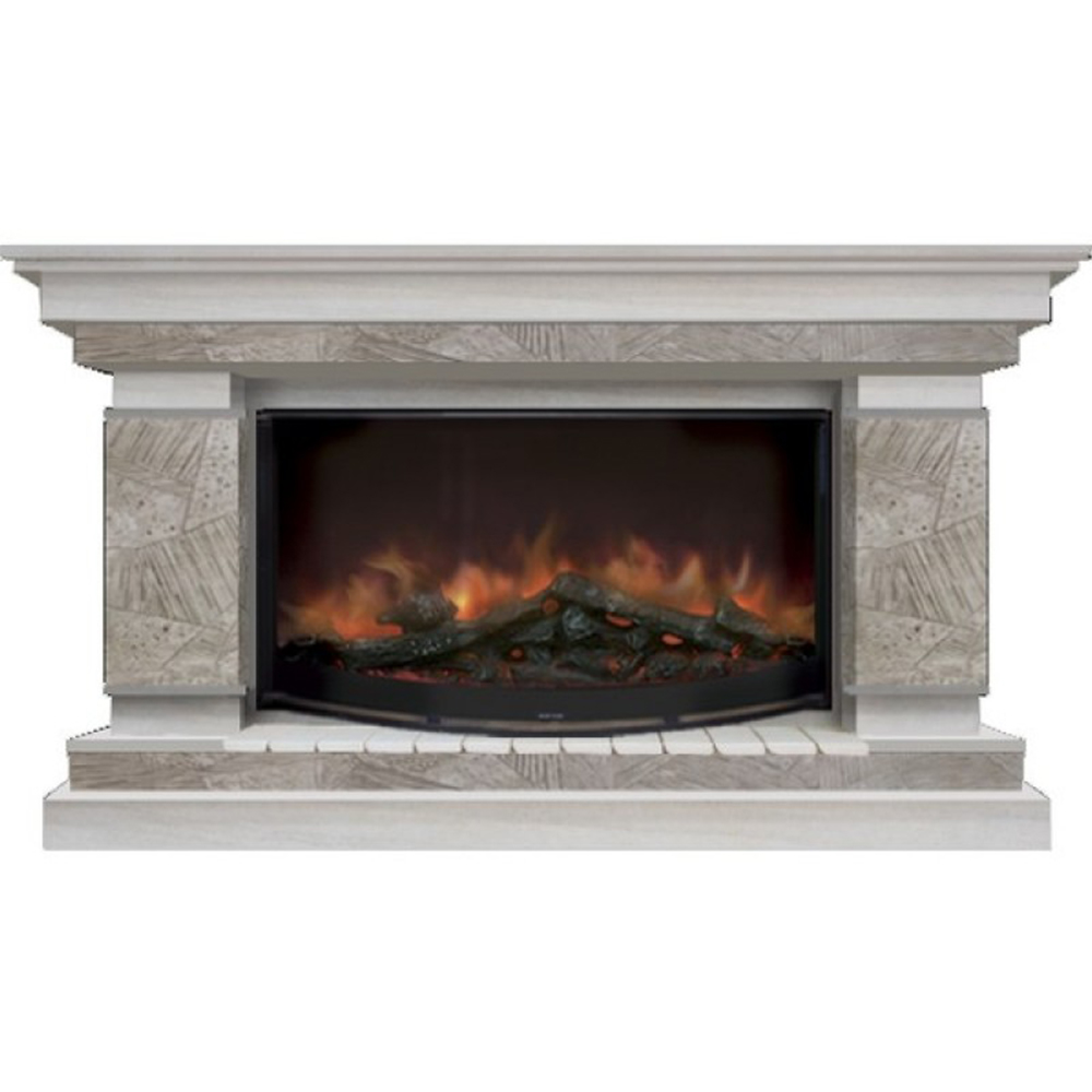 Каминокомплект Glenrich Лорд 86 (Rondo S86) марсель беленый дуб