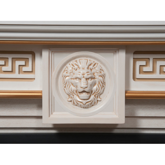 Каминокомплект Electrolux Vittoriano 26/30 с очагом EFP/P-2620RLS белёный дуб с золотой патиной