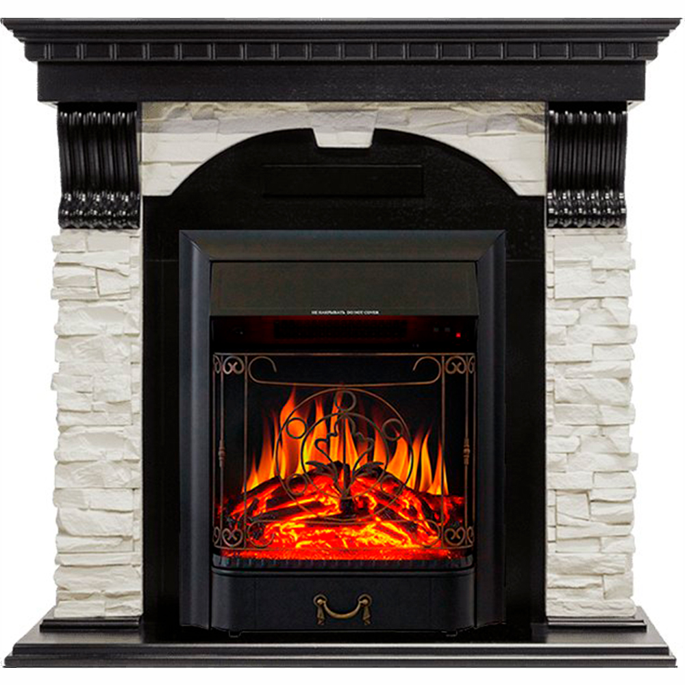 Каминокомплект Royal Flame  Dublin - Венге / Сланец белый с очагом Majestic FX Black