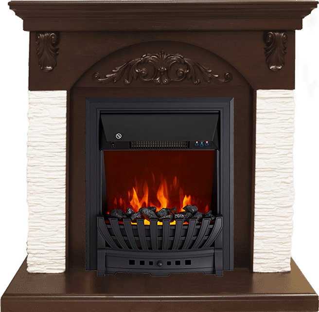 Каминокомплект Royal Flame  Bern Сланец мелкий белый / Темный дуб с очагом Aspen Black