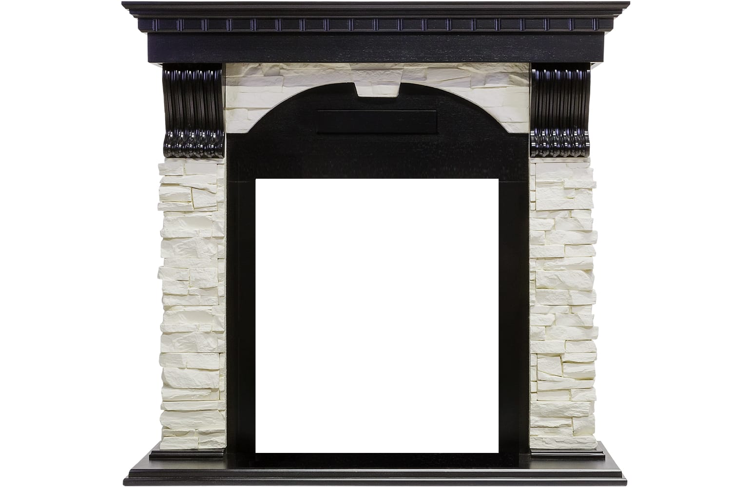Каминокомплект Royal Flame  Dublin - Венге / Сланец белый с очагом Fobos FX Black