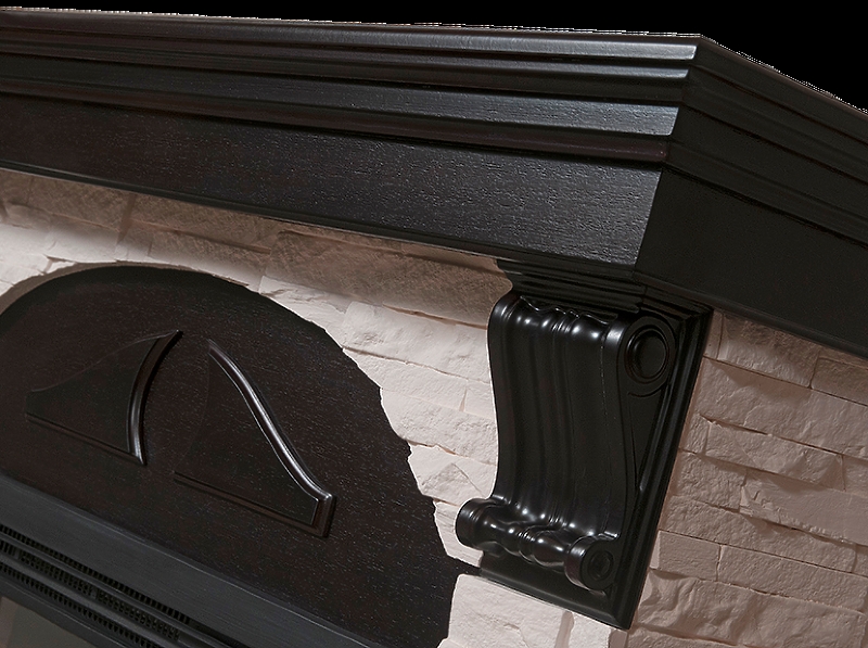 Портал Firelight Torre 25S камень белый, шпон венге