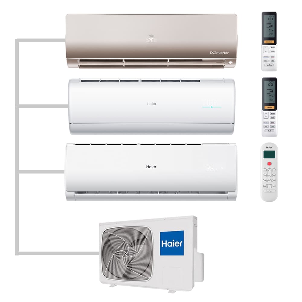 Мульти сплит-система настенная Haier AS25S2SJ2FA-W / AS25S2SF2FA-G / AS12TS6HRA-M / 3U70S2SR5FA Inverter