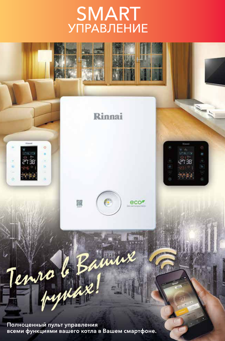 Настенный газовый котел Rinnai BR-RE24+WIFI