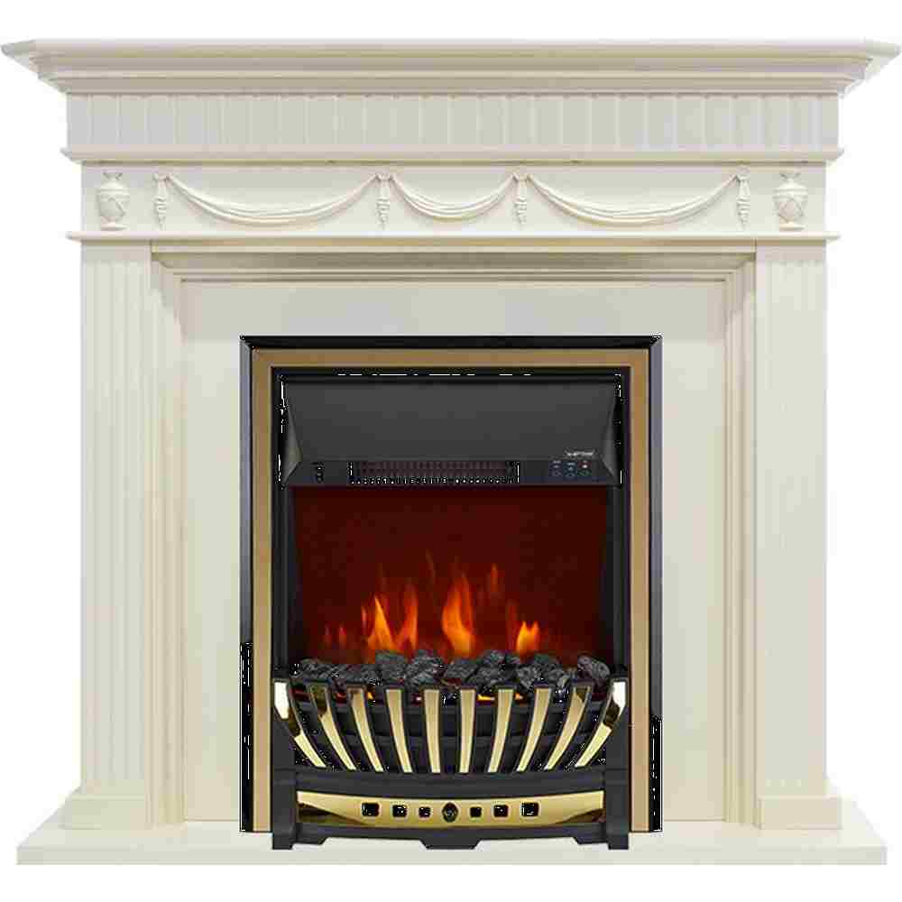 Каминокомплект Royal Flame  Corfu - Слоновая кость с очагом Aspen Gold