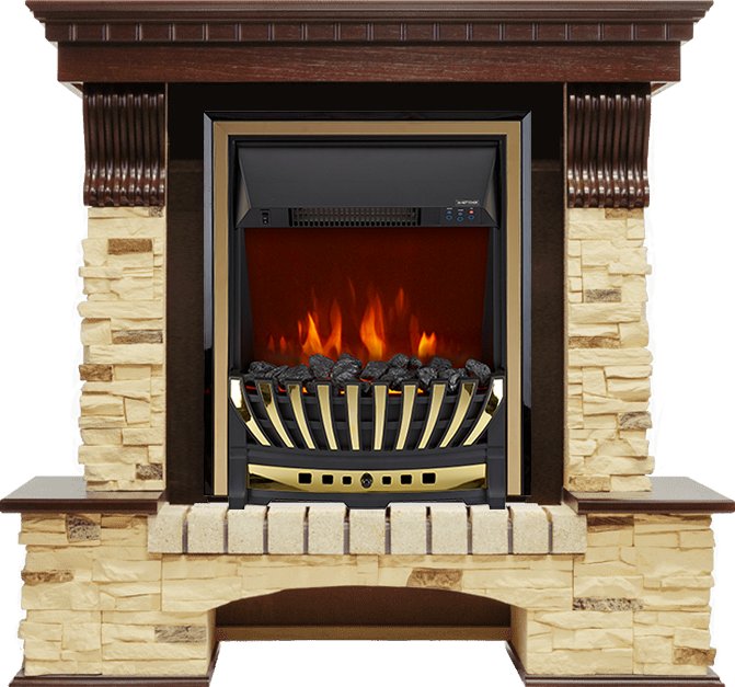 Каминокомплект Dimplex Pierre Luxe угловой - Темный дуб / Сланец с очагом Aspen Gold