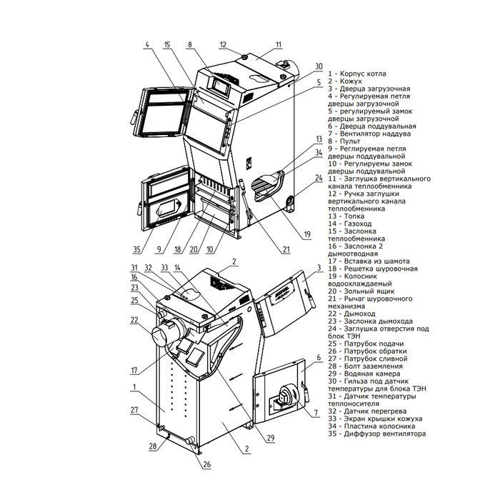 Твердотопливный котел Zota Bulat Turbo 20 (BL 458814 1020)