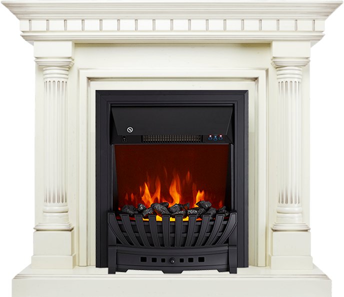 Каминокомплект Royal Flame  Dallas - Слоновая кость с патиной с очагом Aspen Black