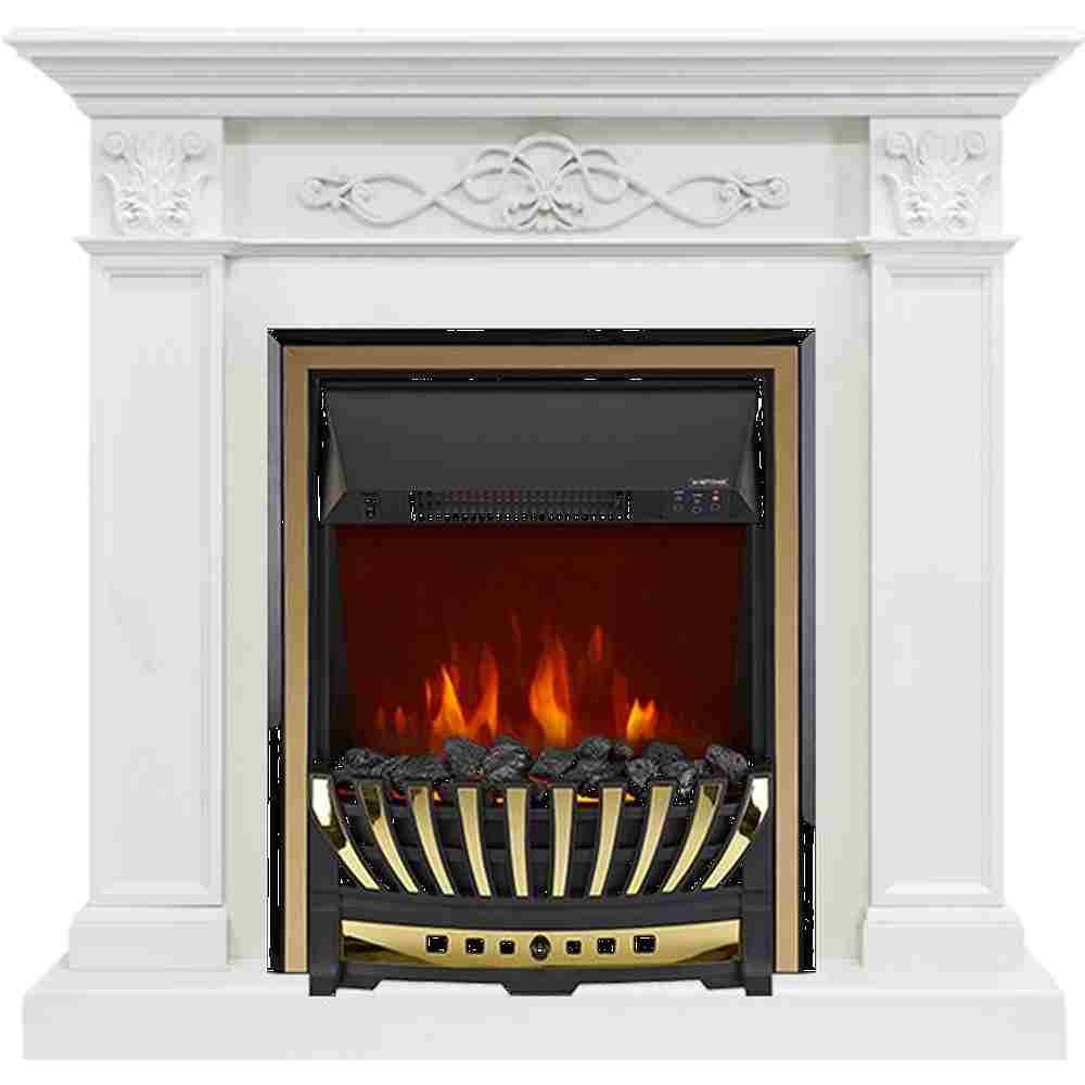 Каминокомплект Royal Flame  Verona - Белый дуб с очагом Aspen Gold