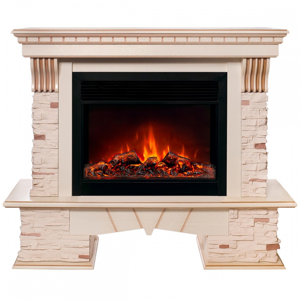 Электрокамин RealFlame  Sorento 25,5/26 WT с очагом Moonblaze Deluxe Black