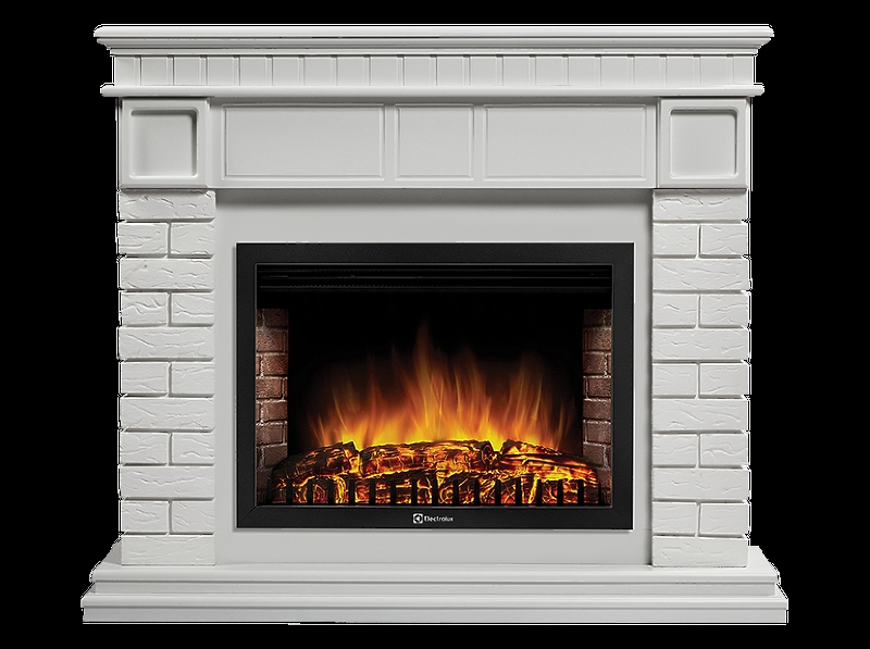 Портал Firelight Bricks 30 камень белый, белая эмаль