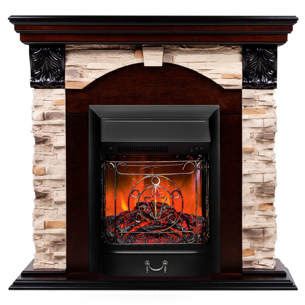 Электрокамин RealFlame  Dublin Rock AO с очагом Majestic Lux Black