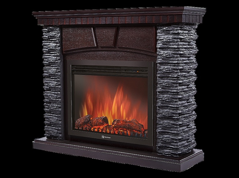 Портал Firelight Porto 30 камень черный, шпон венге