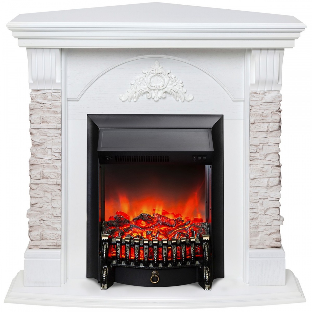 Электрокамин RealFlame  Athena Corner GR с очагом Fobos Lux Black
