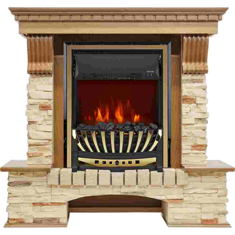 Каминокомплект Dimplex Pierre Luxe - Дуб / Сланец с очагом Aspen Gold