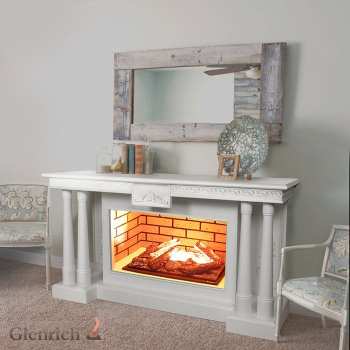 Каминокомплект Glenrich Роял Hota 3D белая эмаль