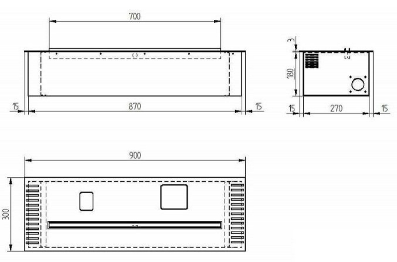 Биокамин автоматический Zefire 900 серебристый